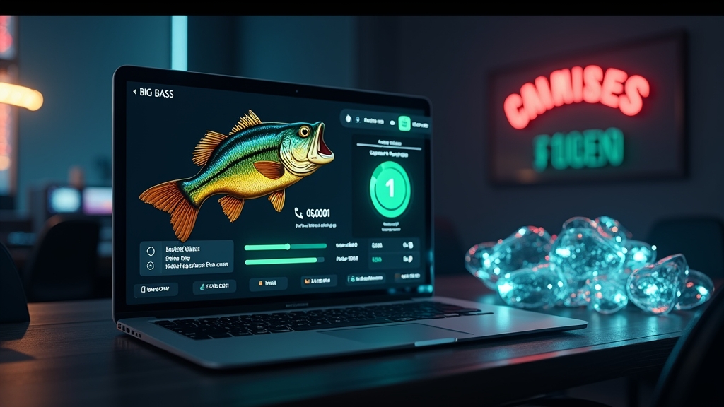 Wagering and withdrawal icons shown beside a Big Bass Splash slot screen