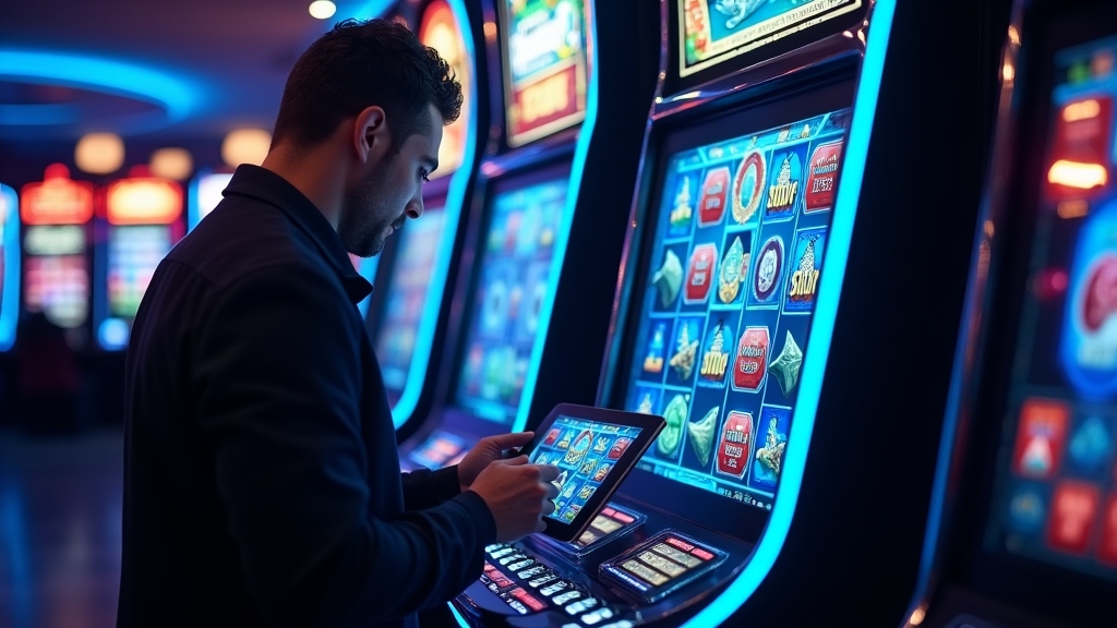 Player checking the Big Bass Splash demo slot on a glowing casino screen